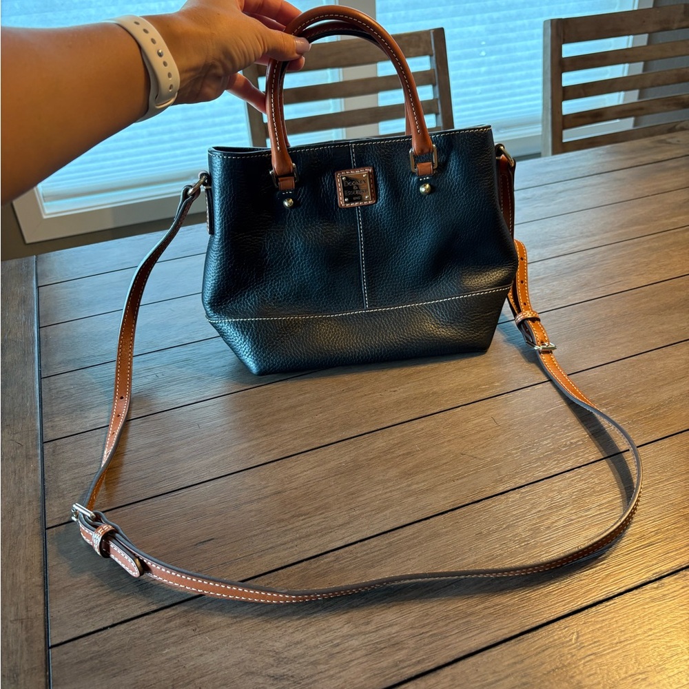 Dooney & Bourke Black and Tan Shoulder Bag